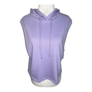 Urban Rebel Purple‎ Sleeveless Hoodie Top XL Cropped Drawstring Casual NWT